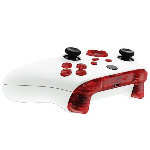 Alt view image 6 of 7 - Replacement Buttons for Xbox Series X & S Controller, Clear Red Custom Accessories Repair Bumpers Trigers Dpad ABXY Start Back Sync Share Keys Parts for Xbox Core Wireless Controller @