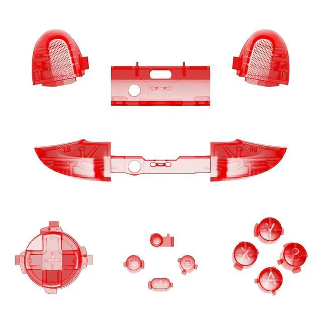 Alt view image 3 of 7 - Replacement Buttons for Xbox Series X & S Controller, Clear Red Custom Accessories Repair Bumpers Trigers Dpad ABXY Start Back Sync Share Keys Parts for Xbox Core Wireless Controller @