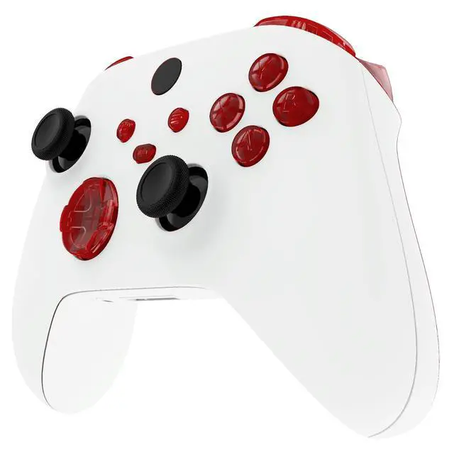 Alt view image 5 of 7 - Replacement Buttons for Xbox Series X & S Controller, Clear Red Custom Accessories Repair Bumpers Trigers Dpad ABXY Start Back Sync Share Keys Parts for Xbox Core Wireless Controller @