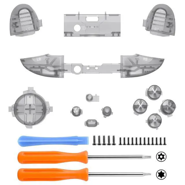 Alt view image 3 of 7 - Replacement Buttons for Xbox Series X & S Controller, Clear Black Custom Accessories Bumpers Trigers Dpad ABXY Start Back Sync Share Keys Parts for Xbox Core Wireless Controller @