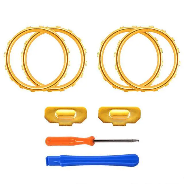 Alt view image 2 of 7 - Matte Chrome Gold Accent Rings Accessories for Xbox One Elite Controller, Replacement Parts Profile Switch Buttons for Xbox One Elite Controller (Model 1698) - Pack of 2 @