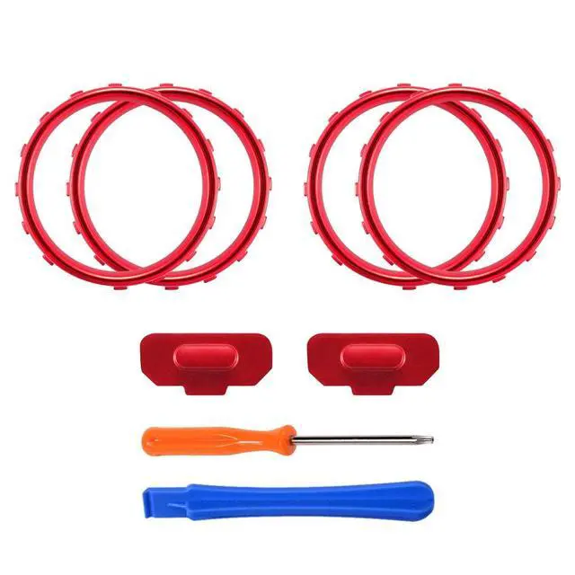 Alt view image 2 of 7 - Matte Chrome Red Accent Rings Accessories for Xbox One Elite Controller, Replacement Parts Profile Switch Buttons for Xbox One Elite Controller (Model 1698) - Pack of 2 @