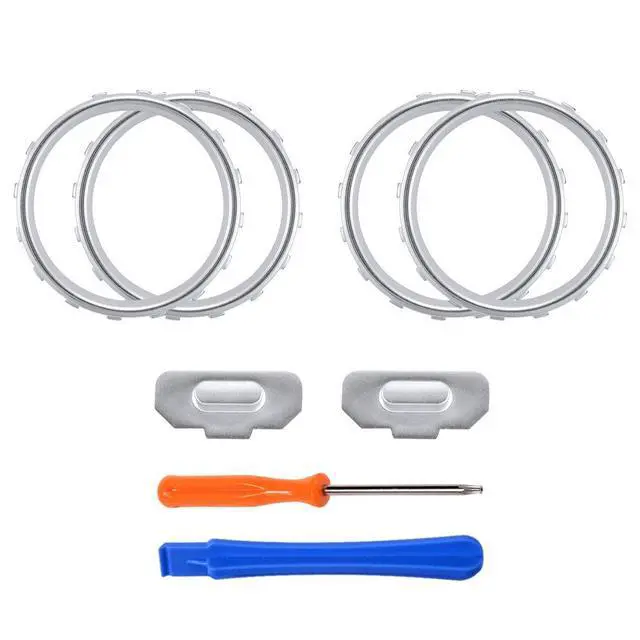 Alt view image 2 of 7 - Matte Chrome Silver Accent Rings Accessories for Xbox One Elite Controller, Replacement Parts Profile Switch Buttons for Xbox One Elite Controller (Model 1698) - Pack of 2 @