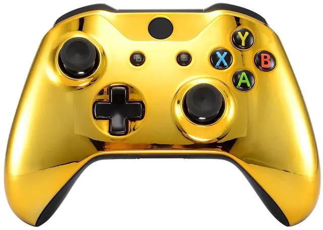 Main image of Chrome Gold Front Housing Shell Faceplate for Xbox One S & Xbox One X Controller (Model 1708) - Controller NOT Included @