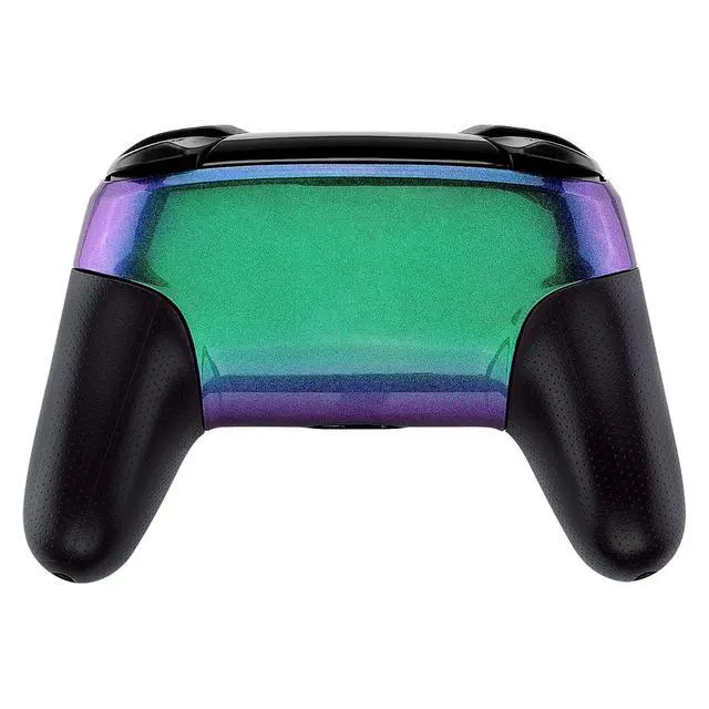 Alt view image 6 of 7 - Chameleon Glossy Faceplate and Backplate for Nintendo Switch Pro Controller, Green Purple DIY Replacement Shell Housing Case for Nintendo Switch Pro - Controller NOT Included @