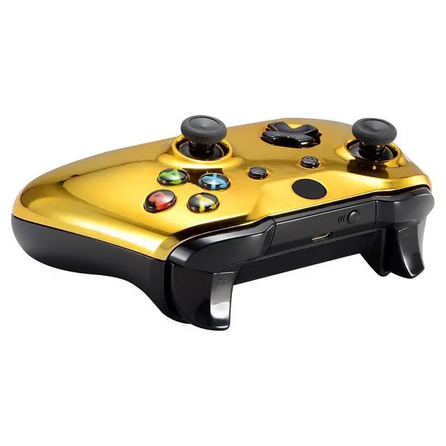 Alt view image 6 of 7 - Chrome Gold Front Housing Shell Faceplate for Xbox One S & Xbox One X Controller (Model 1708) - Controller NOT Included @