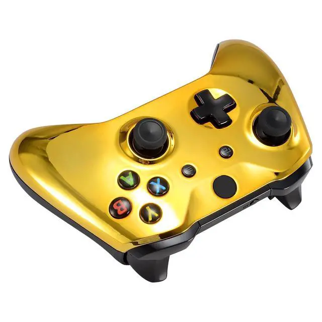 Alt view image 7 of 7 - Chrome Gold Front Housing Shell Faceplate for Xbox One S & Xbox One X Controller (Model 1708) - Controller NOT Included @