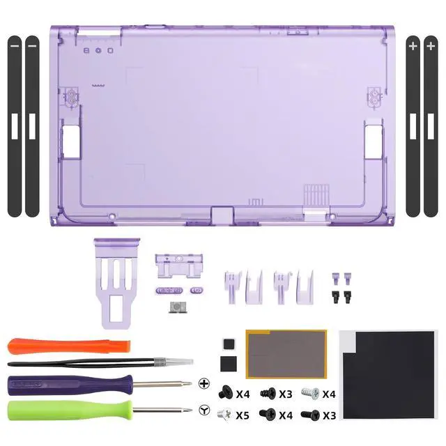 Alt view image 2 of 7 - Replacement DIY Rear Back Plate for Nintendo Switch 2 Handheld Console, Custom Housing Cover Shell Case for Switch 2 (Without Kickstand) - Clear Atomic Purple @