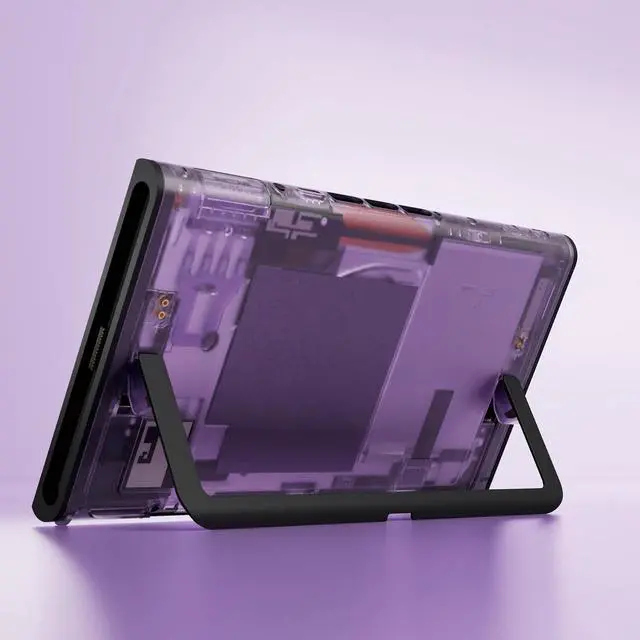 Alt view image 4 of 7 - Replacement DIY Rear Back Plate for Nintendo Switch 2 Handheld Console, Custom Housing Cover Shell Case for Switch 2 (Without Kickstand) - Clear Atomic Purple @