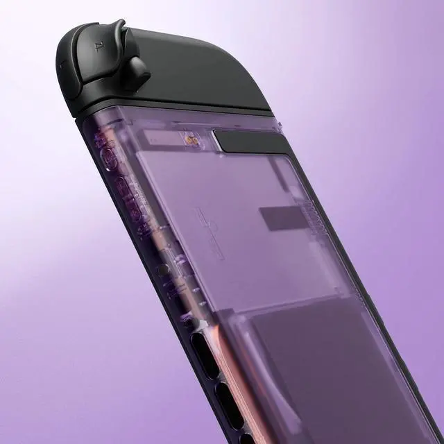 Alt view image 5 of 7 - Replacement DIY Rear Back Plate for Nintendo Switch 2 Handheld Console, Custom Housing Cover Shell Case for Switch 2 (Without Kickstand) - Clear Atomic Purple @