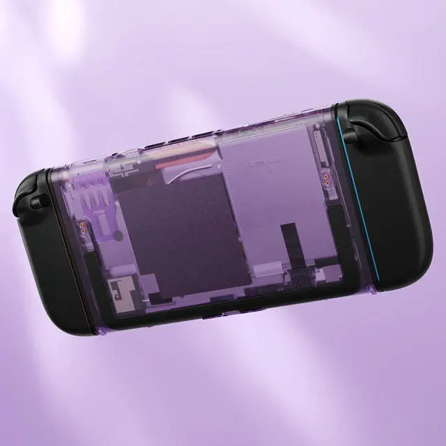 Alt view image 6 of 7 - Replacement DIY Rear Back Plate for Nintendo Switch 2 Handheld Console, Custom Housing Cover Shell Case for Switch 2 (Without Kickstand) - Clear Atomic Purple @