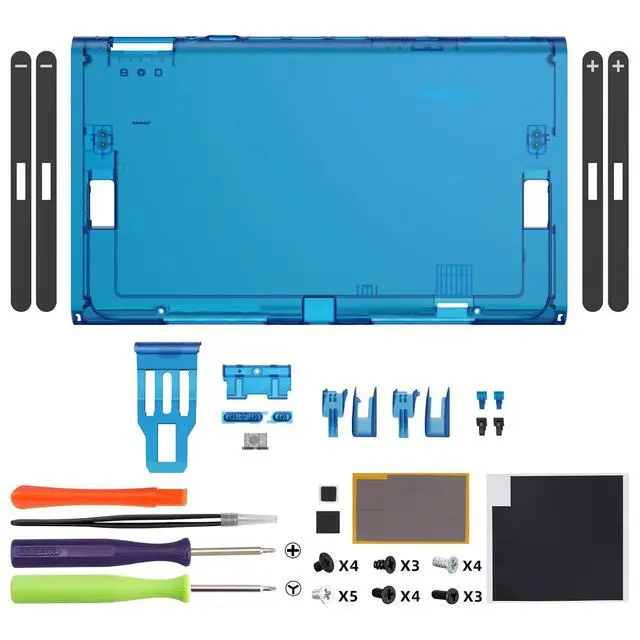 Alt view image 2 of 7 - Replacement DIY Rear Back Plate for Nintendo Switch 2 Handheld Console, Custom Housing Cover Shell Case for Switch 2 (Without Kickstand) - Clear Blue @