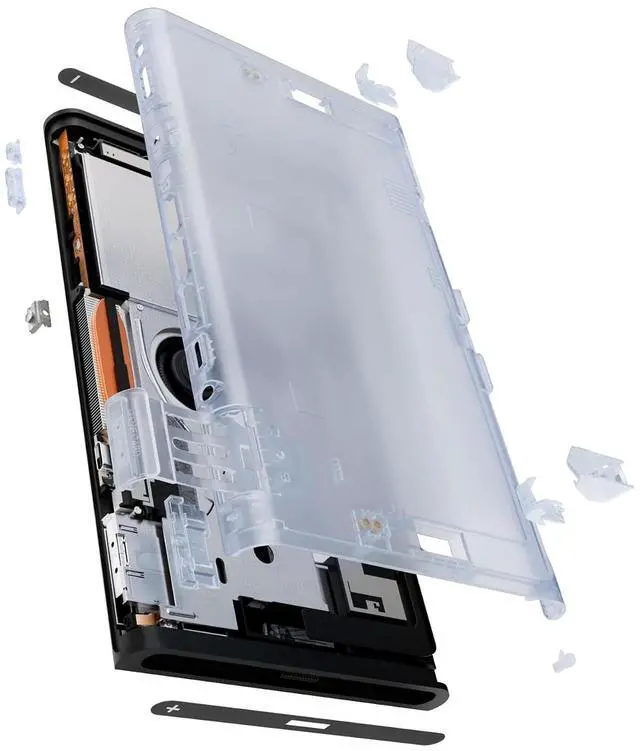Alt view image 7 of 7 - Replacement DIY Rear Back Plate for Nintendo Switch 2 Handheld Console, Custom Housing Cover Shell Case for Switch 2 (Without Kickstand) - Clear Glacier Blue @