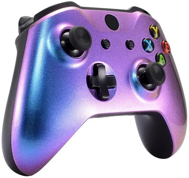 Alt view image 6 of 7 - Purple and Blue Chameleon Front Housing Shell Faceplate for Xbox One X S Controller Model 1708 - Controller NOT Included @