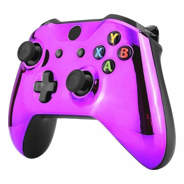 Alt view image 5 of 7 - Chrome Purple Edition Front Housing Shell for Xbox One Wireless Controller Model 1708, Replacement Custom Faceplate Cover for Xbox One S & X Controller @