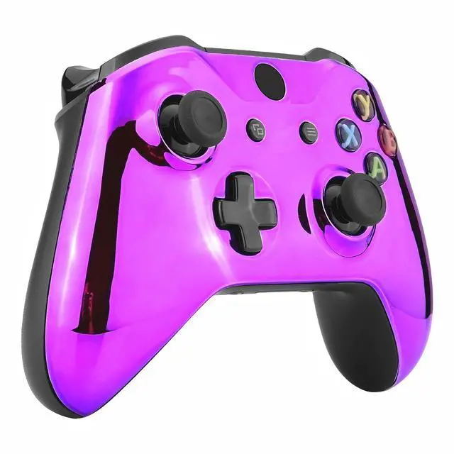 Alt view image 4 of 7 - Chrome Purple Edition Front Housing Shell for Xbox One Wireless Controller Model 1708, Replacement Custom Faceplate Cover for Xbox One S & X Controller @