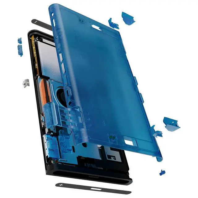 Alt view image 7 of 7 - Replacement DIY Rear Back Plate for Nintendo Switch 2 Handheld Console, Custom Housing Cover Shell Case for Switch 2 (Without Kickstand) - Clear Blue @