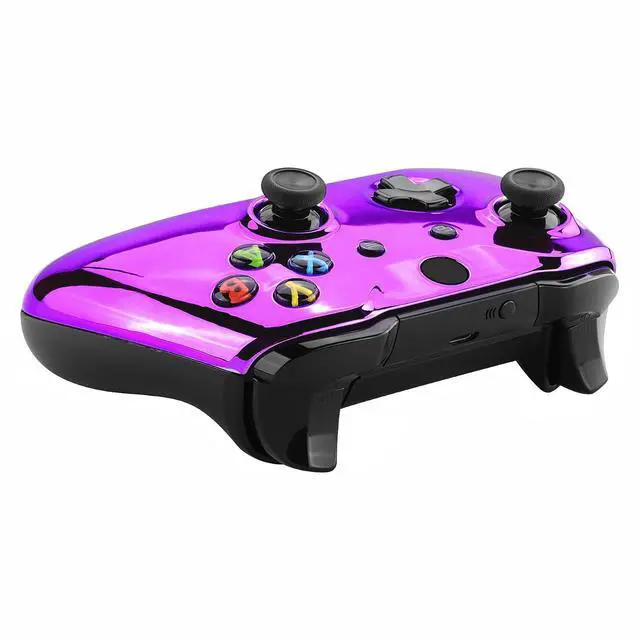 Alt view image 6 of 7 - Chrome Purple Edition Front Housing Shell for Xbox One Wireless Controller Model 1708, Replacement Custom Faceplate Cover for Xbox One S & X Controller @