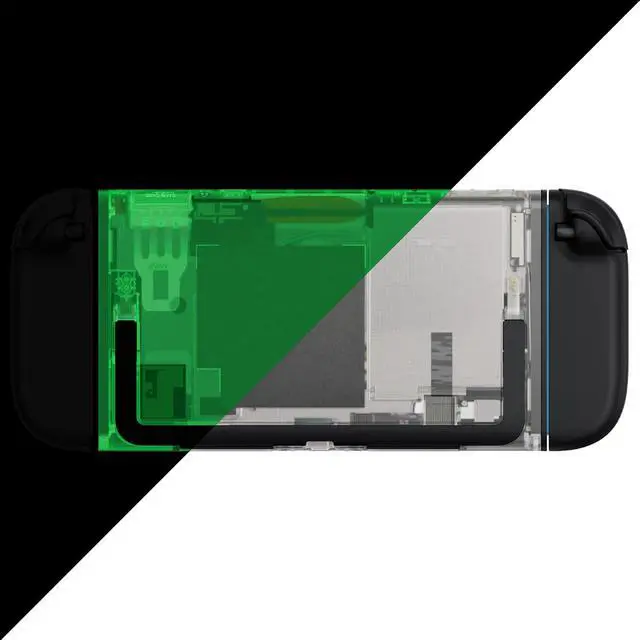 Alt view image 5 of 7 - Replacement DIY Rear Back Plate for Nintendo Switch 2 Handheld Console, Custom Housing Cover Shell Case for Switch 2 (Without Kickstand) - Glow in Dark - Green @