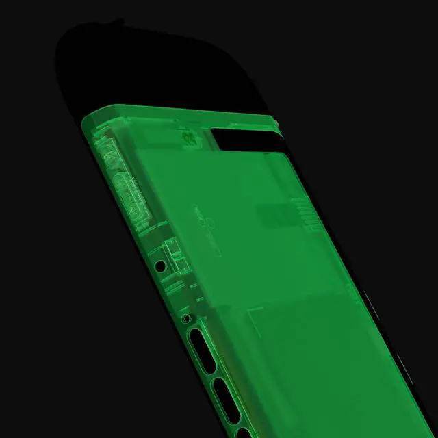 Alt view image 6 of 7 - Replacement DIY Rear Back Plate for Nintendo Switch 2 Handheld Console, Custom Housing Cover Shell Case for Switch 2 (Without Kickstand) - Glow in Dark - Green @