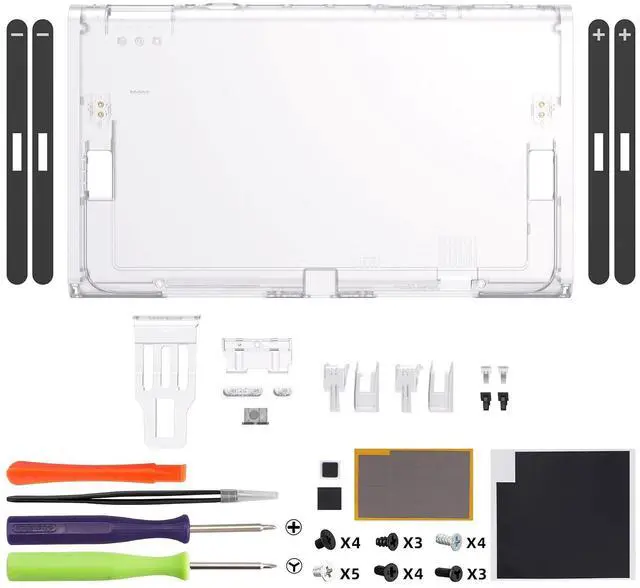 Alt view image 2 of 7 - Replacement DIY Rear Back Plate for Nintendo Switch 2 Handheld Console, Custom Housing Cover Shell Case for Switch 2 (Without Kickstand) - Clear @