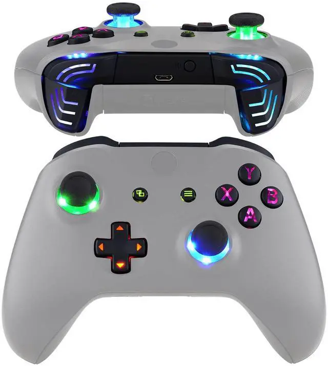 Main image of Multi-Colors Luminated Dpad Thumbsticks Start Back ABXY Action Buttons, Black Classical Symbols Buttons DTFS (DTF 2.0) LED Kit for Xbox One S/X Controller - Controller NOT Included @