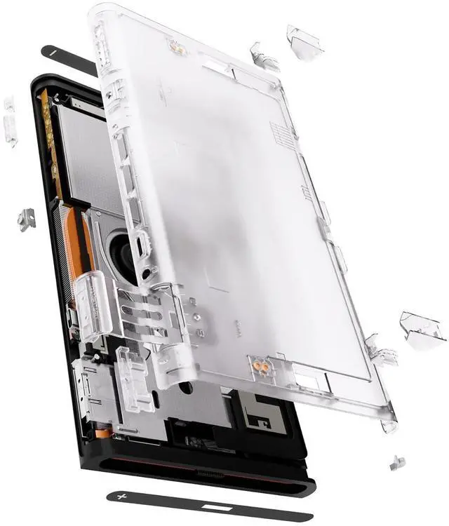Alt view image 7 of 7 - Replacement DIY Rear Back Plate for Nintendo Switch 2 Handheld Console, Custom Housing Cover Shell Case for Switch 2 (Without Kickstand) - Clear @
