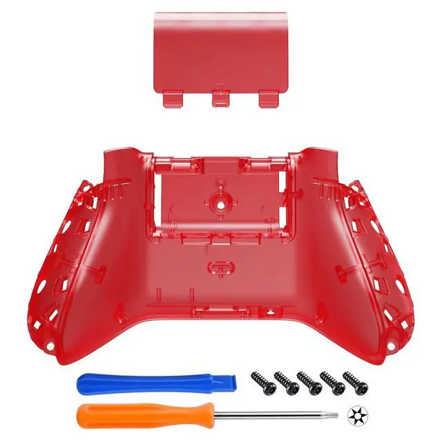 Alt view image 3 of 7 - Custom Back Cover Shell for Xbox Series X & S Controller, Clear Red Replacement Battery Cover & Bottom Shell @
