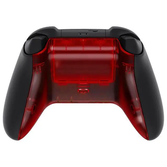 Alt view image 4 of 7 - Custom Back Cover Shell for Xbox Series X & S Controller, Clear Red Replacement Battery Cover & Bottom Shell @