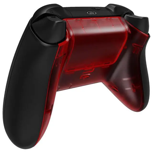 Alt view image 5 of 7 - Custom Back Cover Shell for Xbox Series X & S Controller, Clear Red Replacement Battery Cover & Bottom Shell @