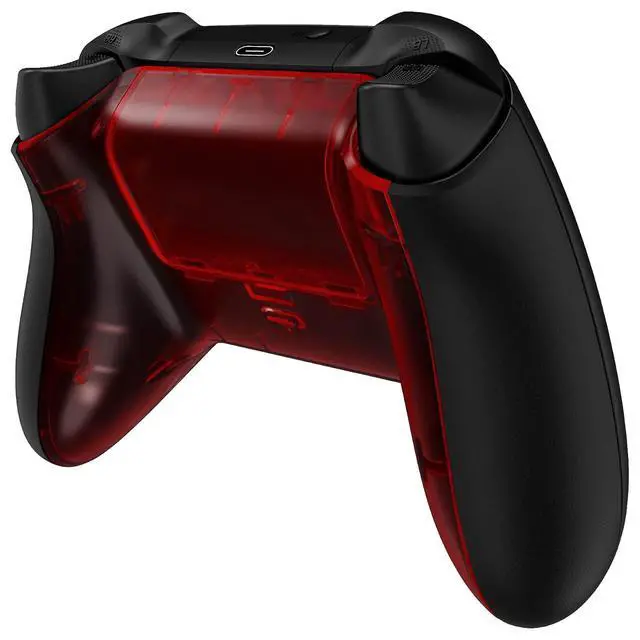 Alt view image 6 of 7 - Custom Back Cover Shell for Xbox Series X & S Controller, Clear Red Replacement Battery Cover & Bottom Shell @