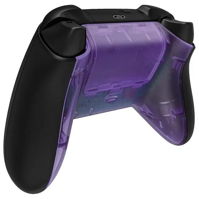 Alt view image 5 of 7 - Custom Back Cover Shell for Xbox Core Wireless Controller, Clear Atomic Purple Replacement Controller Battery Cover & Bottom Shell for Xbox Series X & S @