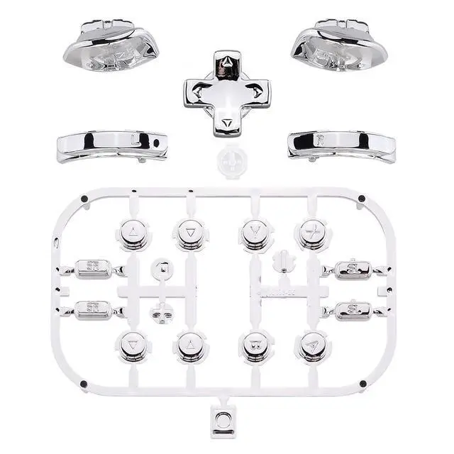 Alt view image 2 of 7 - Chrome Silver D-pad ABXY Keys SR SL L R ZR ZL Trigger Buttons Springs, Replacement Full Set Buttons Fix Kits for Nintendo Switch & Oled Joycon (D-pad ONLY Fits for Joycon D-pad Shell) @