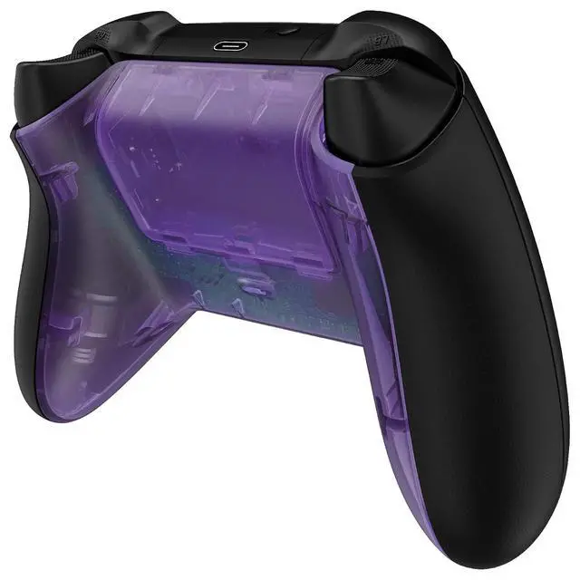 Alt view image 6 of 7 - Custom Back Cover Shell for Xbox Core Wireless Controller, Clear Atomic Purple Replacement Controller Battery Cover & Bottom Shell for Xbox Series X & S @