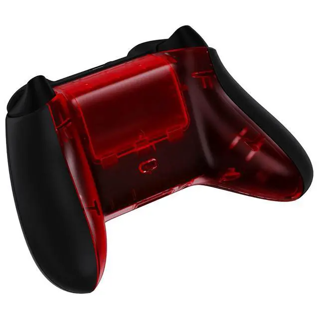 Alt view image 7 of 7 - Custom Back Cover Shell for Xbox Series X & S Controller, Clear Red Replacement Battery Cover & Bottom Shell @