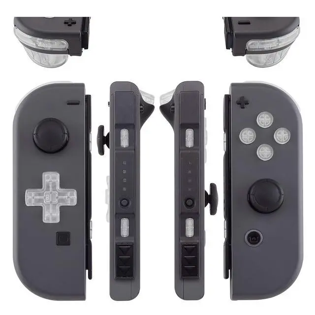 Alt view image 3 of 7 - Transparent Clear D-pad ABXY Keys SR SL L R ZR ZL Trigger Buttons Springs, Replacement Full Set Buttons Fix Kits for Nintendo Switch & OLED Joycon (D-pad ONLY Fits for Joycon D-pad Shell) @
