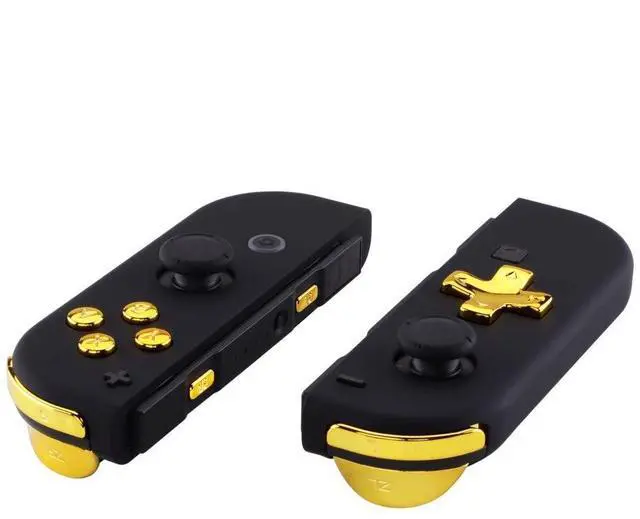 Main image of Chrome Gold D-pad ABXY Keys SR SL L R ZR ZL Trigger Buttons Springs, Replacement Full Set Buttons Fix Kits for Nintendo Switch & Switch Oled Joycon (D-pad ONLY Fits for Joycon D-pad Shell) @