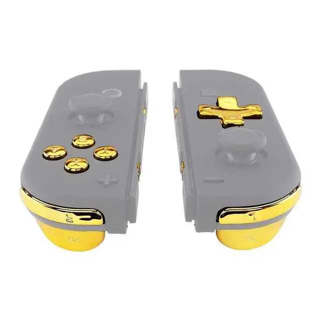 Alt view image 4 of 7 - Chrome Gold D-pad ABXY Keys SR SL L R ZR ZL Trigger Buttons Springs, Replacement Full Set Buttons Fix Kits for Nintendo Switch & Switch Oled Joycon (D-pad ONLY Fits for Joycon D-pad Shell) @