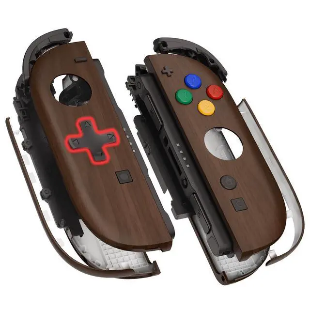 Alt view image 2 of 7 - DIY Replacement Shell (D-Pad Ver) Buttons for Joycon 2, Custom Full Set Housing + Decorative Strips + Middle Bracket + Buttons for Nintendo Switch 2 Controller - Deluxe Version- Wood Grain @