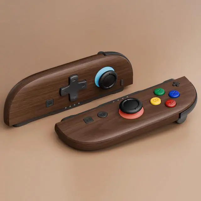 Alt view image 4 of 7 - DIY Replacement Shell (D-Pad Ver) Buttons for Joycon 2, Custom Full Set Housing + Decorative Strips + Middle Bracket + Buttons for Nintendo Switch 2 Controller - Deluxe Version- Wood Grain @