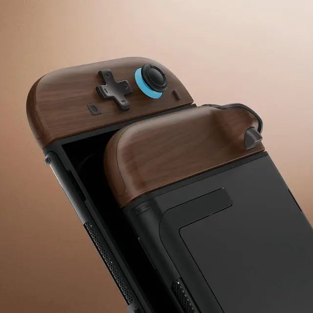 Alt view image 5 of 7 - DIY Replacement Shell (D-Pad Ver) Buttons for Joycon 2, Custom Full Set Housing + Decorative Strips + Middle Bracket + Buttons for Nintendo Switch 2 Controller - Deluxe Version- Wood Grain @