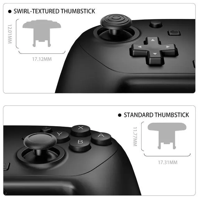 Alt view image 6 of 7 - ThumbsGear Interchangeable Ergonomic Thumbsticks for Nintendo Switch 2 Pro Controller, Replacement Analog Thumb Sticks & Tools, 2 Height Adjustable Convex & Concave Grip Joysticks - Black @