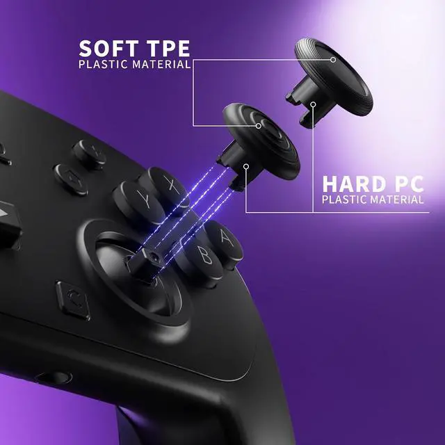 Alt view image 7 of 7 - ThumbsGear Interchangeable Ergonomic Thumbsticks for Nintendo Switch 2 Pro Controller, Replacement Analog Thumb Sticks & Tools, 2 Height Adjustable Convex & Concave Grip Joysticks - Black @