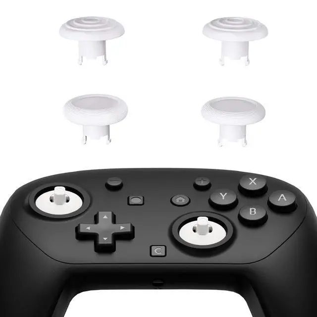 Alt view image 3 of 7 - ThumbsGear Interchangeable Ergonomic Thumbsticks for Nintendo Switch 2 Pro Controller, Replacement Analog Thumb Sticks & Tools, 2 Height Adjustable Convex & Concave Grip Joysticks - White @