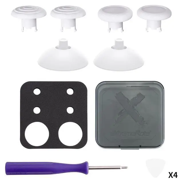 Alt view image 2 of 7 - ThumbsGear Interchangeable Ergonomic Thumbsticks for Nintendo Switch 2 Pro Controller, Replacement Analog Thumb Sticks & Tools, 2 Height Adjustable Convex & Concave Grip Joysticks - White @