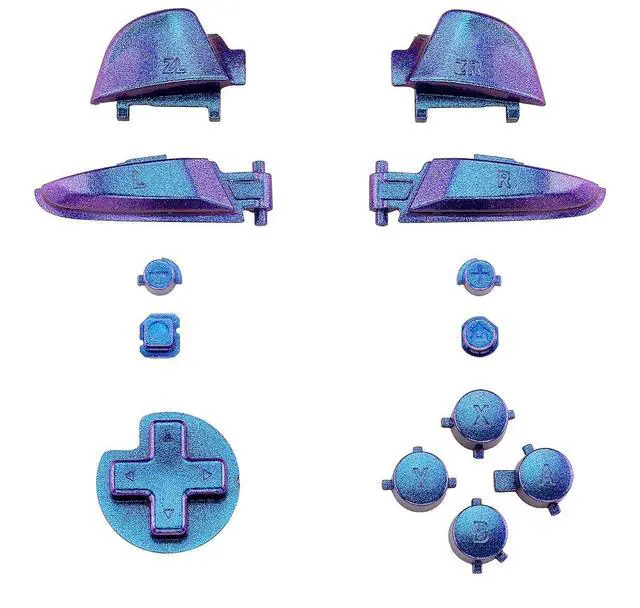 Main image of Purple Blue Chameleon Repair ABXY D-pad ZR ZL L R Keys for Nintendo Switch Pro Controller, DIY Replacement Full Set Buttons with Tools for Nintendo Switch Pro - Controller NOT Included @