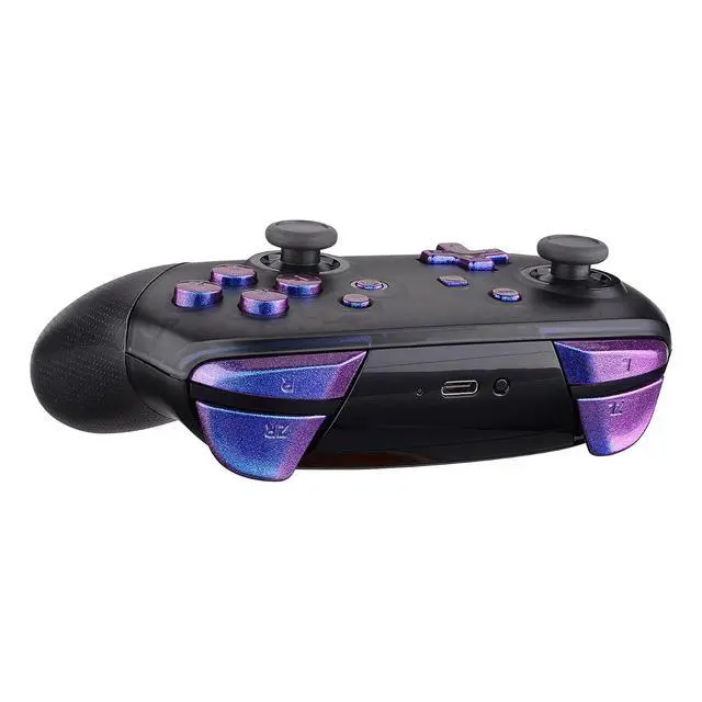 Alt view image 5 of 5 - Purple Blue Chameleon Repair ABXY D-pad ZR ZL L R Keys for Nintendo Switch Pro Controller, DIY Replacement Full Set Buttons with Tools for Nintendo Switch Pro - Controller NOT Included @