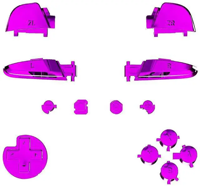 Main image of Chrome Purple Repair ABXY D-pad ZR ZL L R Keys for Nintendo Switch Pro Controller, Glossy DIY Replacement Full Set Buttons with Tools for Nintendo Switch Pro - Controller NOT Included @