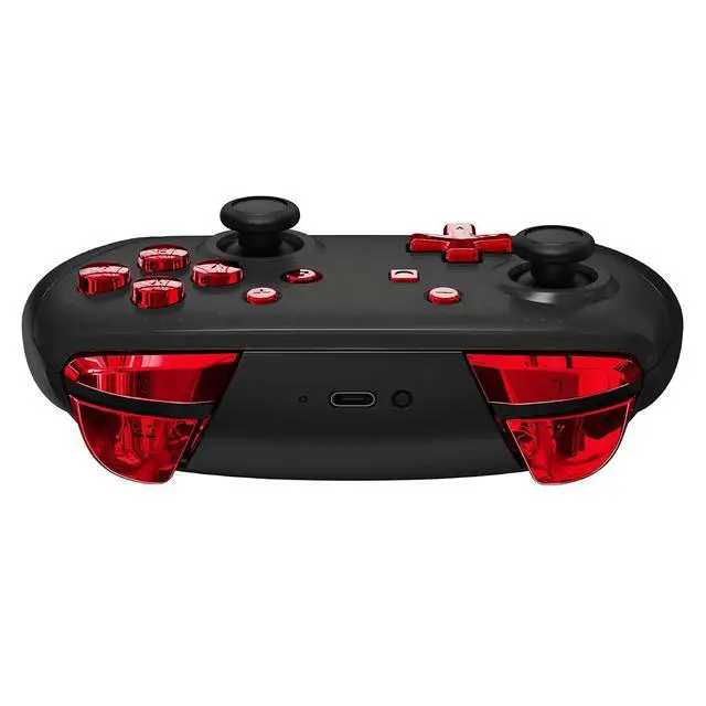 Alt view image 5 of 5 - Chrome Red Repair ABXY D-pad ZR ZL L R Keys for Nintendo Switch Pro Controller, Glossy DIY Replacement Full Set Buttons with Tools for Nintendo Switch Pro - Controller NOT Included @