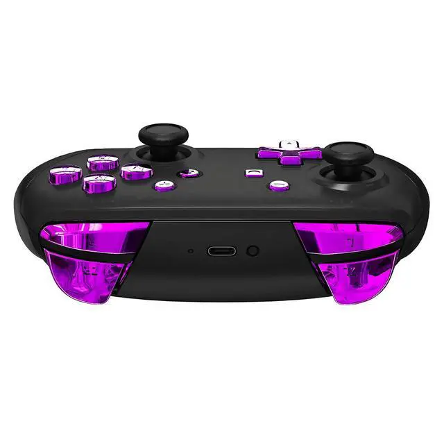 Alt view image 5 of 5 - Chrome Purple Repair ABXY D-pad ZR ZL L R Keys for Nintendo Switch Pro Controller, Glossy DIY Replacement Full Set Buttons with Tools for Nintendo Switch Pro - Controller NOT Included @